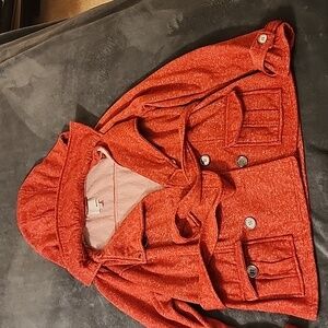 Red women's light weight jacket. Brand is Bongo. Size XL.